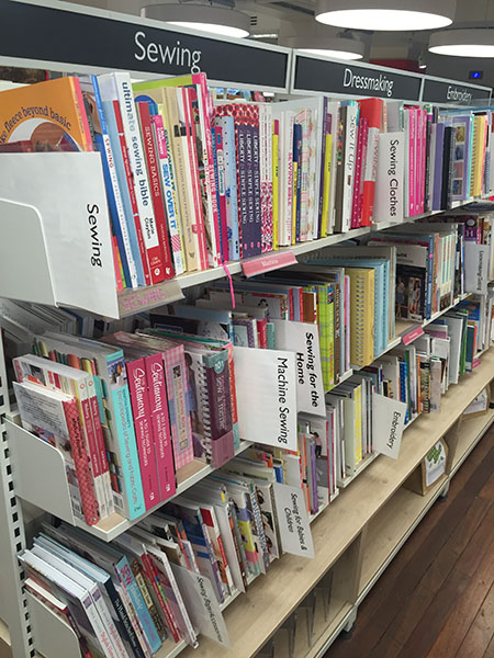 A small part(!) of the sewing books in Foyles. These books are in the back of the ground floor.