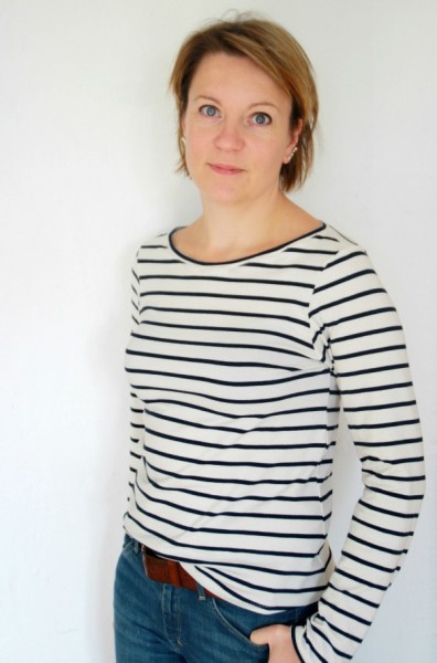 The finished t-shirt after changing the neckline