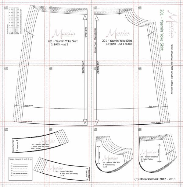201 Yasmin Yoke Skirt Sewing Life by MariaDenmark
