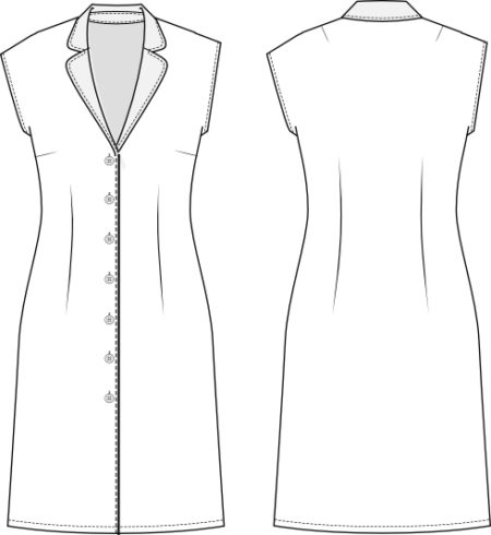 402 Line drawing Sewing pattern dress