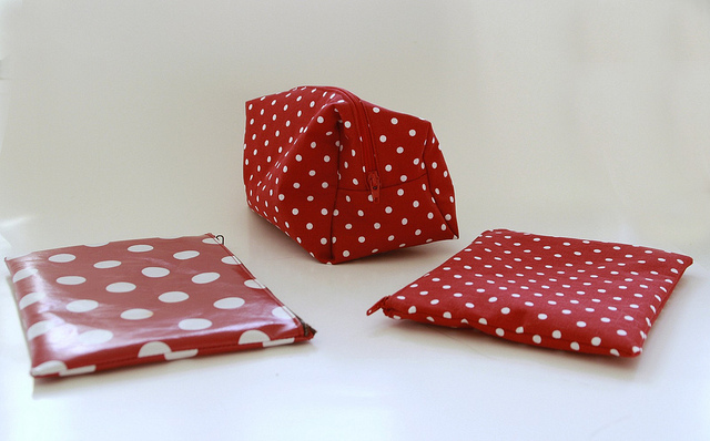 Polka dot pouches